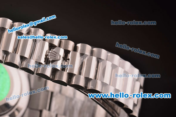 Rolex Day-Date II Asia 2813 Automatic Steel Case/Strap with Black Dial and Black Numeral Markers - Click Image to Close